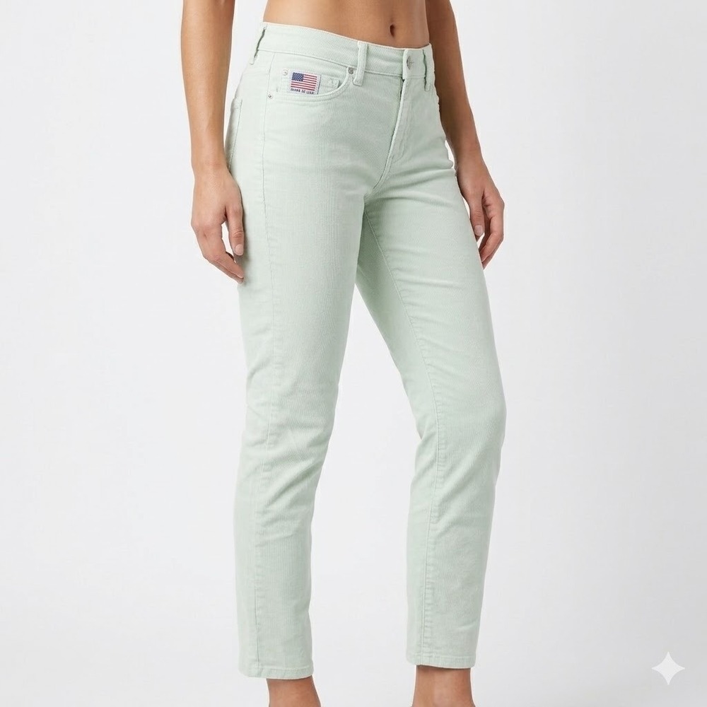 NYDJ Made in USA Mint Green Corduroy Ankle Pants Women's Size 4 EUC